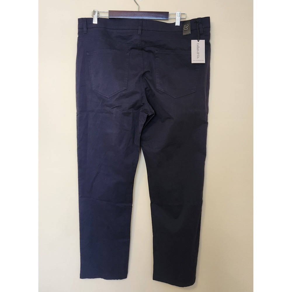 Collars & Co. Mens CEO 5‎ Pocket Chino Pants Dark Navy 40X32 Cotton Stretch NWT - Picture 4 of 10